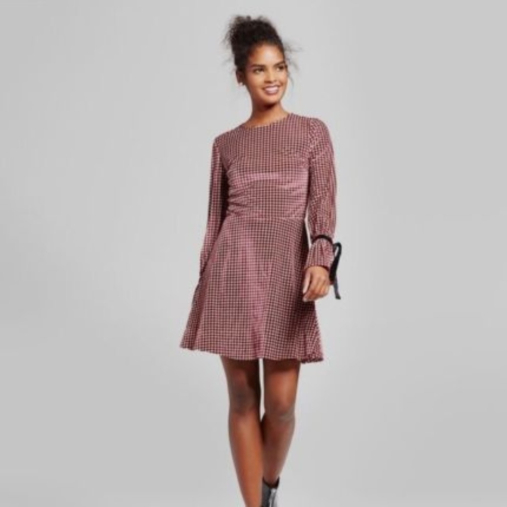 Women's Printed Velvet Fit & Flare Dress #48-103 - Picture 1 of 6
